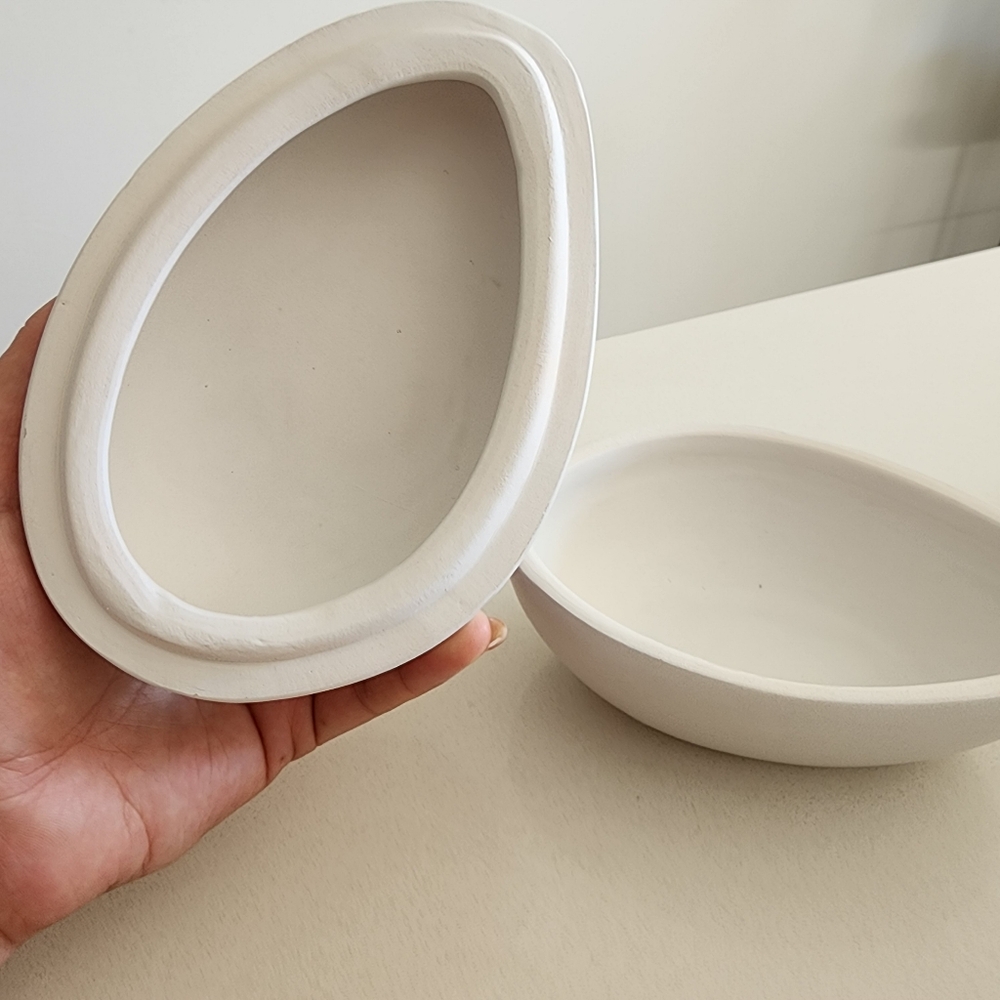 West Elm White Ceramic Decorative Box - Picture 4 of 9